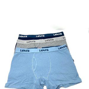😳SALE😳 Levi's 3-Pack Men’s Size S M L Boxer Brief Cotton Gray Navy 37453 0584